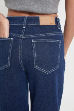 boohoo Jean Petite à revers, taille haute et jambe droite<Femme Denim|Jeans