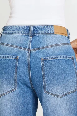 Jean Petite Taille Mi-haute Coupe Ample Jambe Large