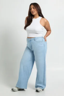 Jean Plus Basics à taille haute et à jambes larges