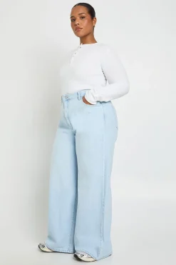 Jean Plus Basics Taille Haute Jambe Large