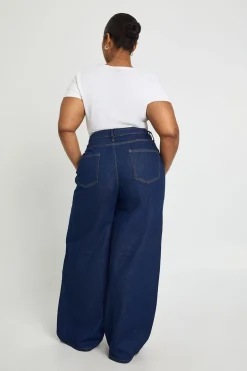 Jean Plus Basics Taille Haute Jambe Large