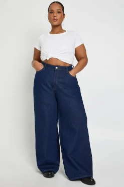 Jean Plus Basics Taille Haute Jambe Large