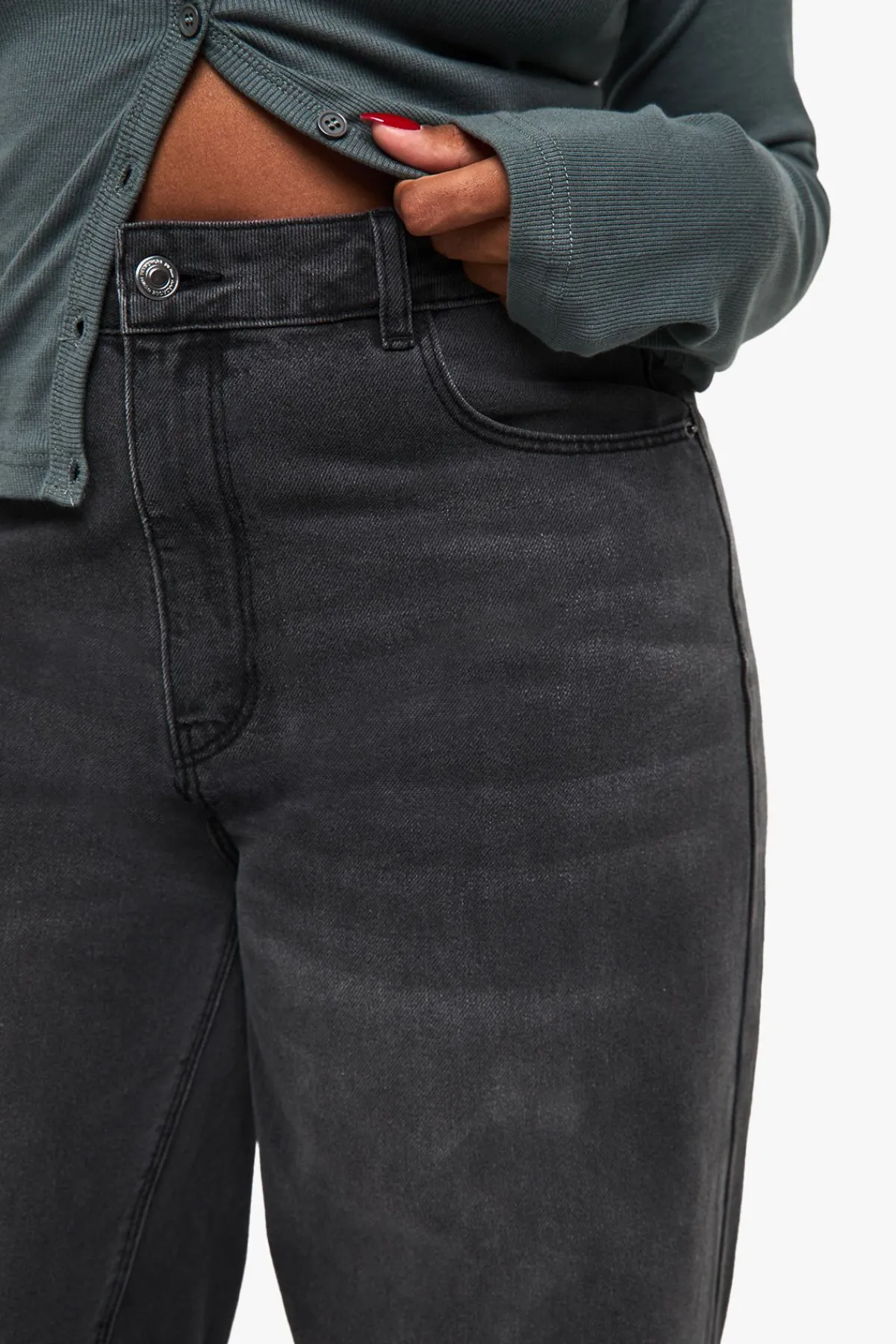 boohoo Jean Plus à coupe ample et taille mi-haute<Femme Denim|Jeans