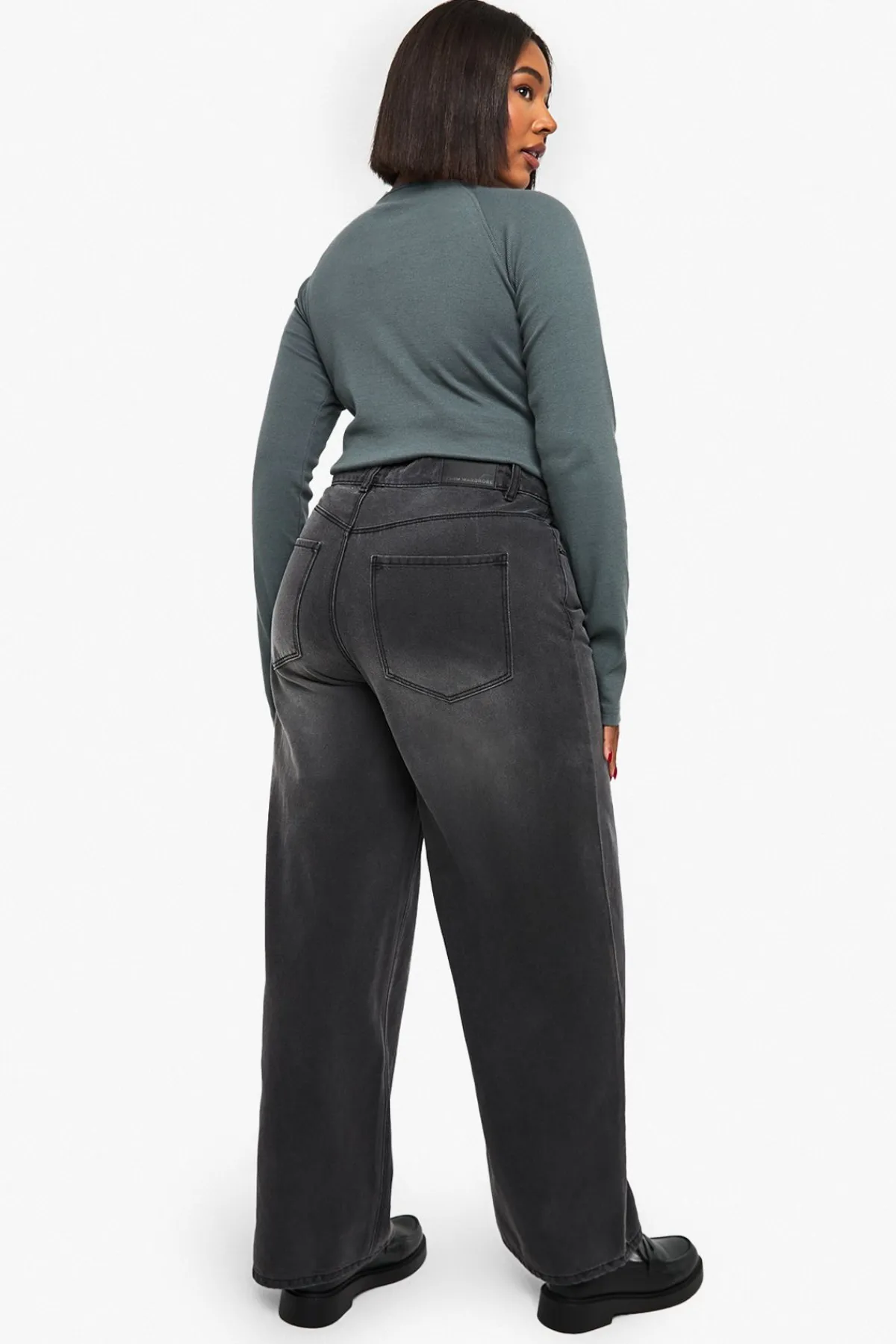 boohoo Jean Plus à coupe ample et taille mi-haute<Femme Denim|Jeans