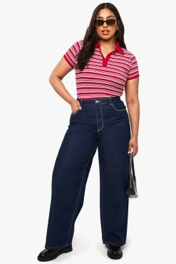 Jean Plus à coupe ample et taille mi-haute