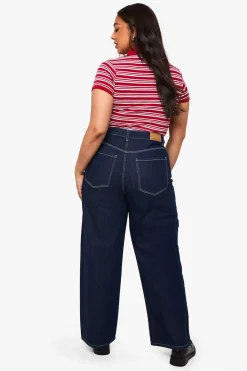 Jean Plus à coupe ample et taille mi-haute
