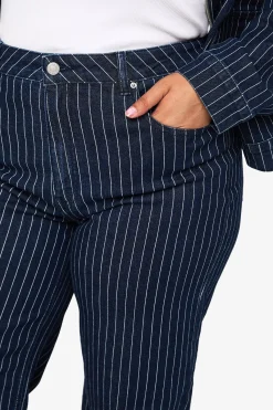 boohoo Jean rayé à jambes larges Plus<Femme Denim|Jeans