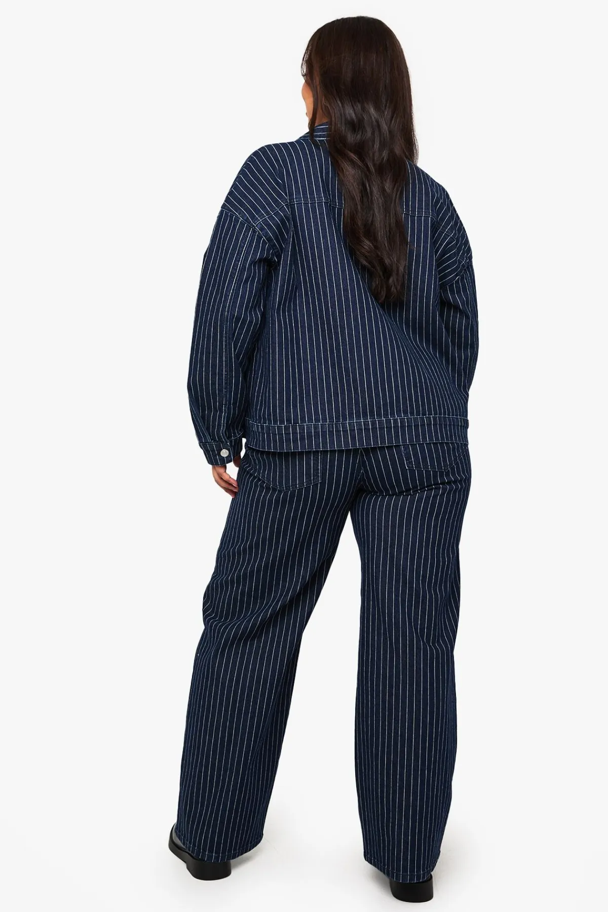 boohoo Jean rayé à jambes larges Plus<Femme Denim|Jeans