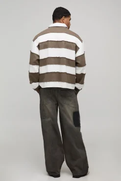 boohooMAN Jeans baggy en patchwork, lavé et usé<Homme Denim|Denim