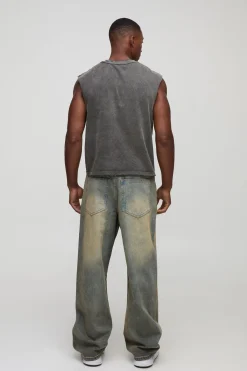boohooMAN Jeans Baggy Rigid Antique Blue Washed<Homme Denim|Denim