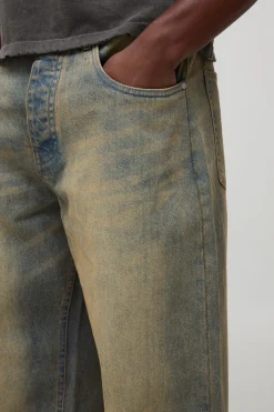 boohooMAN Jeans Baggy Rigid Antique Blue Washed<Homme Denim|Denim