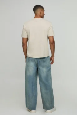 Jeans baggy rigides délavés