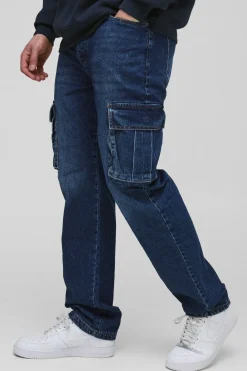 Jeans cargo droits, rigides et pour grandes tailles