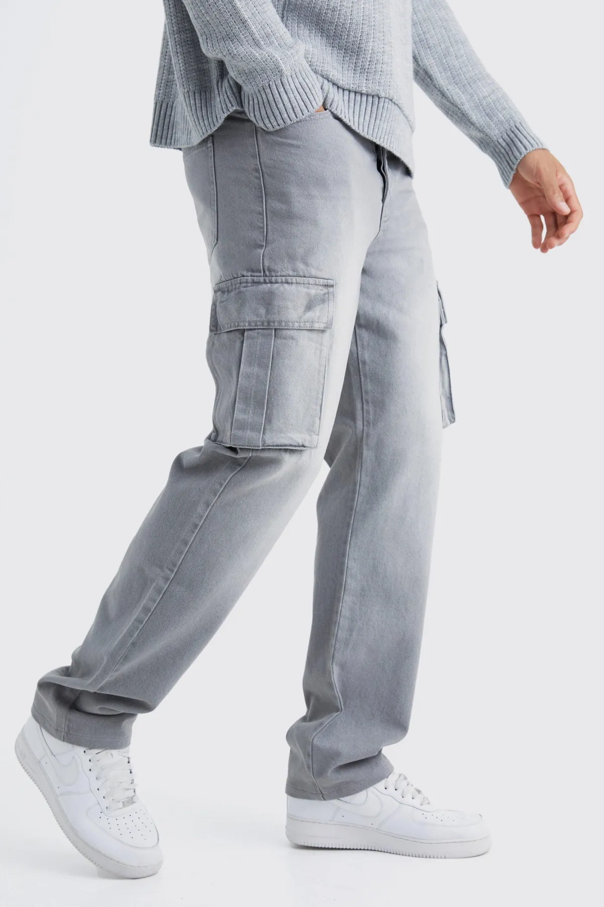 boohooMAN Jeans cargo grande taille, coupe décontractée et structurée<Homme Denim|Tout Afficher