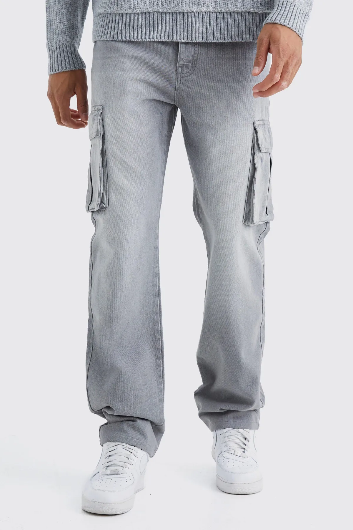 boohooMAN Jeans cargo grande taille, coupe décontractée et structurée<Homme Denim|Tout Afficher