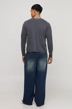 boohooMAN Jeans Carpenter ample orné de motifs tribaux<Homme Denim|Denim
