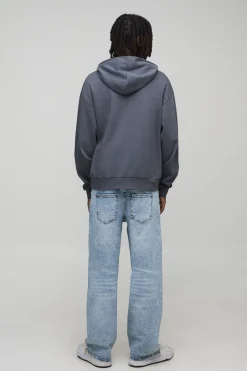 Jeans à coupe décontractée ornés de strass transparents sur toute la surface