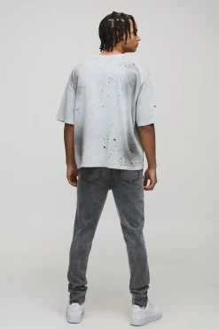 Jeans à coupe skinny stretch délavés