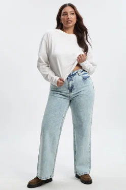 Jean Sculptant Fessiers Taille Haute Plus, Jambe Large