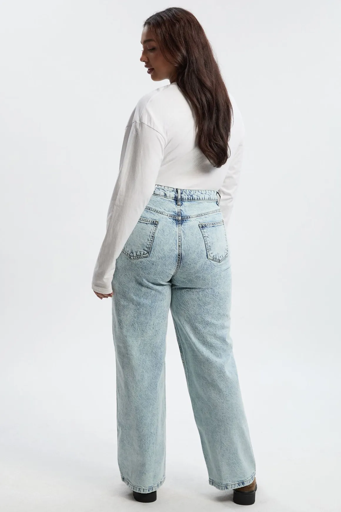 Jean Sculptant Fessiers Taille Haute Plus, Jambe Large