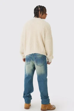 Jeans décontractés, rigides, évasés, ornés et déchirés
