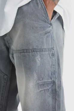 Jeans de charpentier décontracté, rigide, lavé sale
