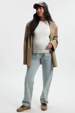 Jeans de maternité avec panneau au-dessus du ventre – Coupe droite