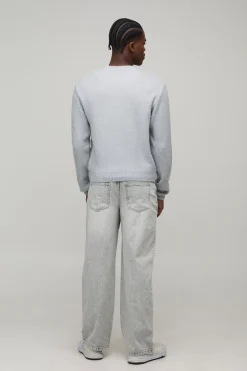 Jeans délavés à coupe décontractée