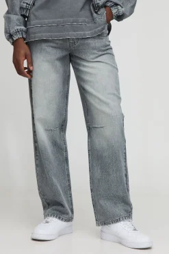 boohooMAN Jeans délavés Knee Dart à coupe décontractée<Homme Ensembles|Denim