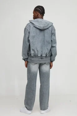 boohooMAN Jeans délavés Knee Dart à coupe décontractée<Homme Ensembles|Denim