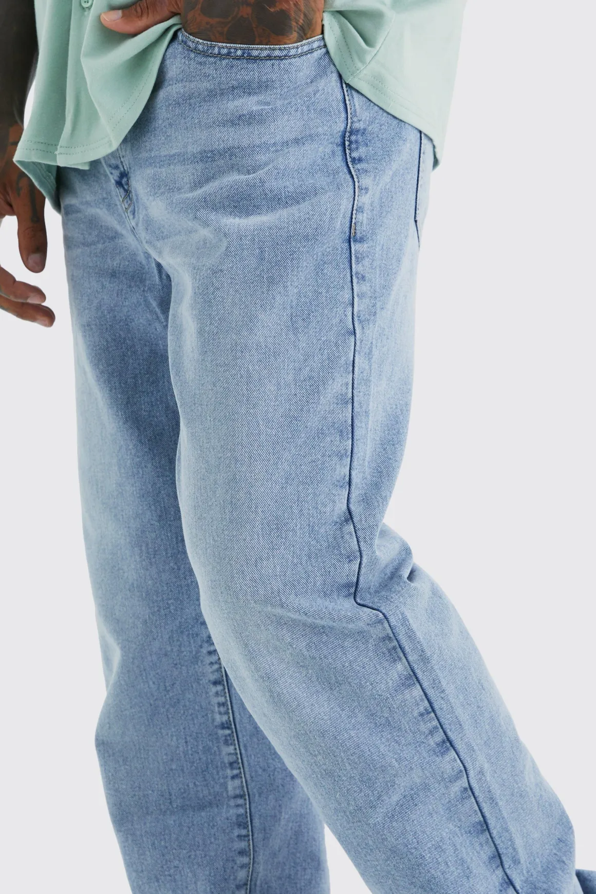 Jeans délavés rigides décontractés