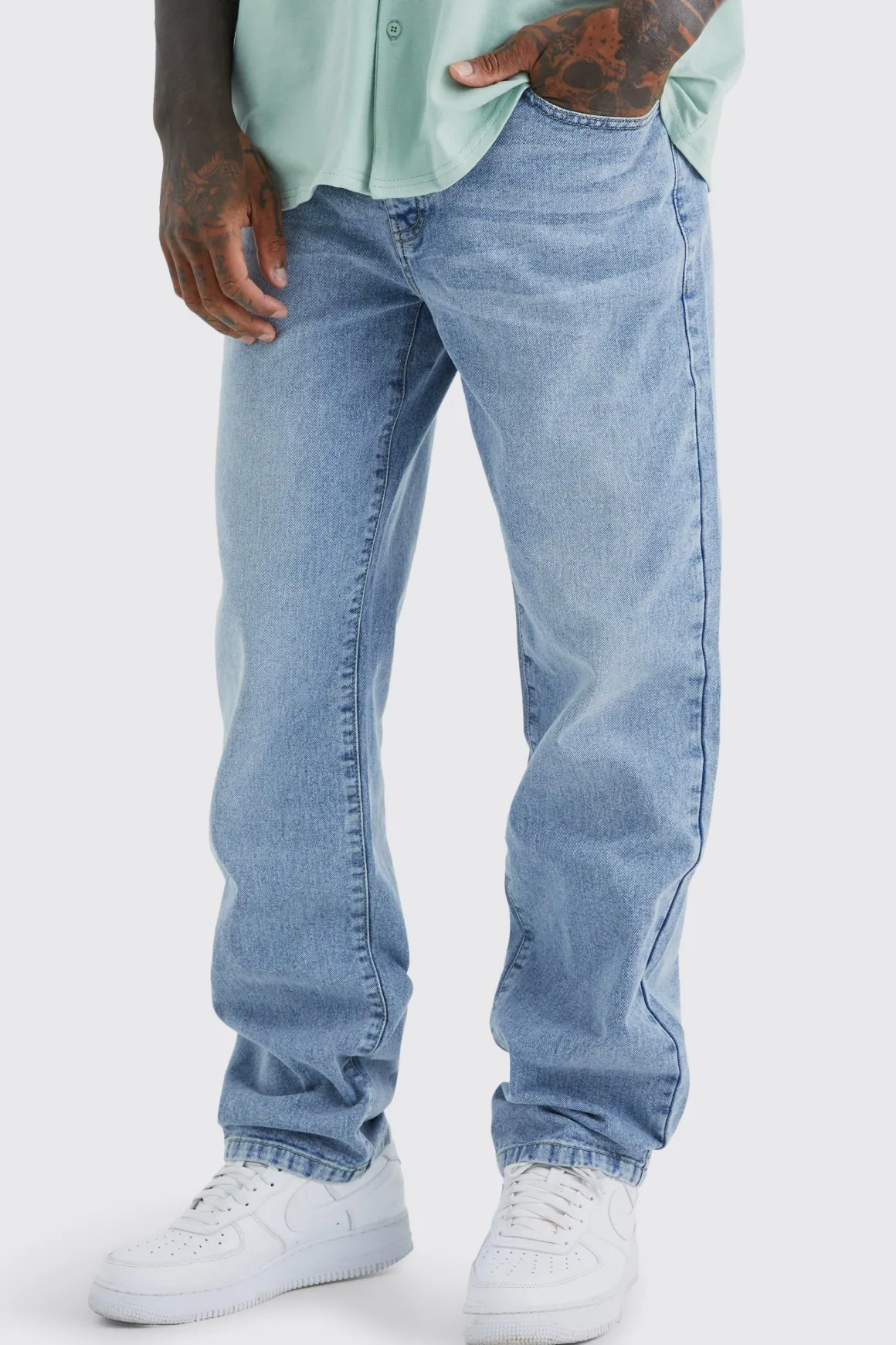 Jeans délavés rigides décontractés