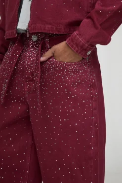 boohooMAN Jeans délavés s, coupe décontractée, à ceinture et ornements en strass<Homme Ensembles|Denim