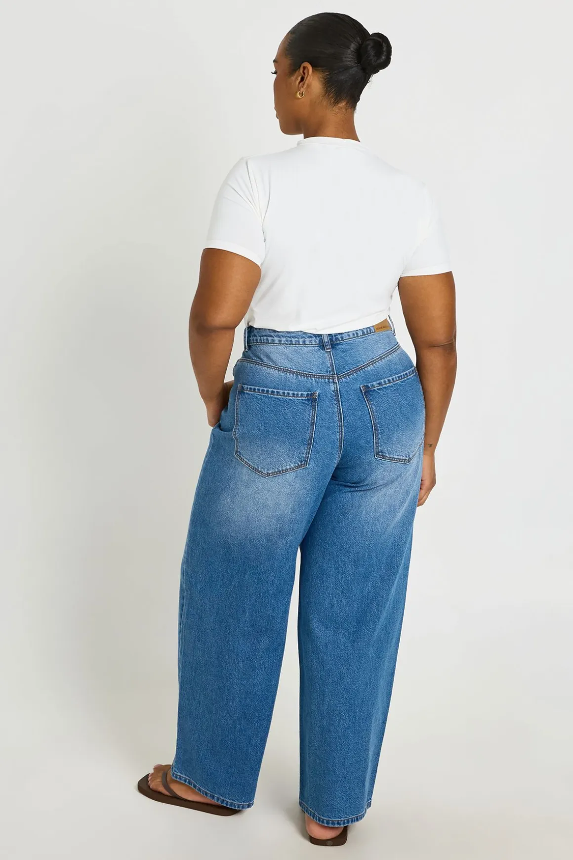 Jean Skater Ample Taille Mi-haute Grande Taille