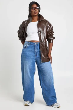 boohoo Jean Skater Grande Taille Taille Moyenne Coupe Ample<Femme Denim|Jeans