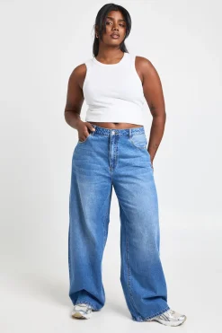 boohoo Jean Skater Grande Taille Taille Moyenne Coupe Ample<Femme Denim|Jeans