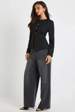 Jean skater à taille mi-haute et coupe ample