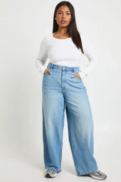 boohoo Jean Skater Taille Plus Coupe Ample Taille Moyenne<Femme Denim|Jeans