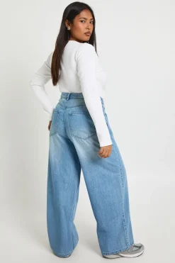 boohoo Jean Skater Taille Plus Coupe Ample Taille Moyenne<Femme Denim|Jeans