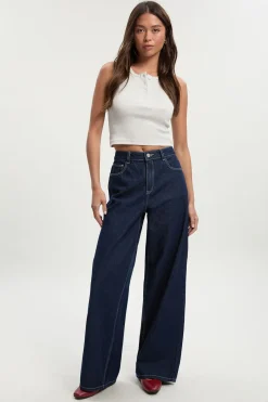boohoo Jean skateur coupe ample à taille moyenne<Femme Denim|Jeans