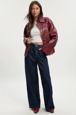 boohoo Jean skateur coupe ample à taille moyenne<Femme Denim|Jeans