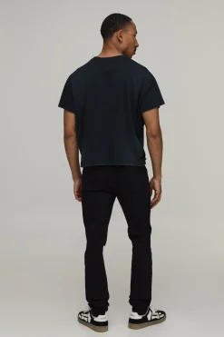boohooMAN Jean Skinny Déchiré Aux Genoux<Homme Denim|Denim
