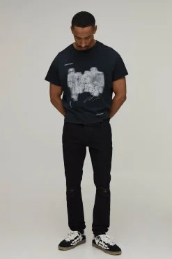 boohooMAN Jean Skinny Déchiré Aux Genoux<Homme Denim|Denim