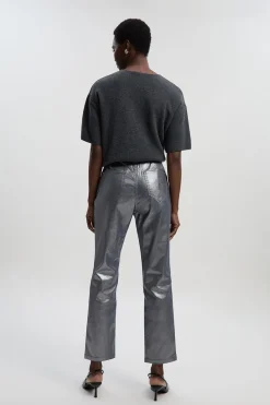 Jean Skinny en Denim à Revêtement Métallisé