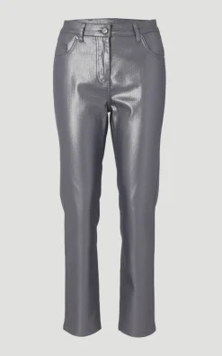 Jean Skinny en Denim à Revêtement Métallisé