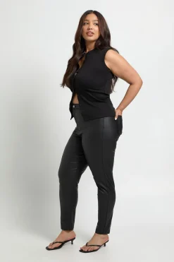 boohoo Jean Skinny Enduit Taille Haute Plus<Femme Denim|Jeans