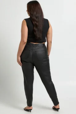 boohoo Jean Skinny Enduit Taille Haute Plus<Femme Denim|Jeans