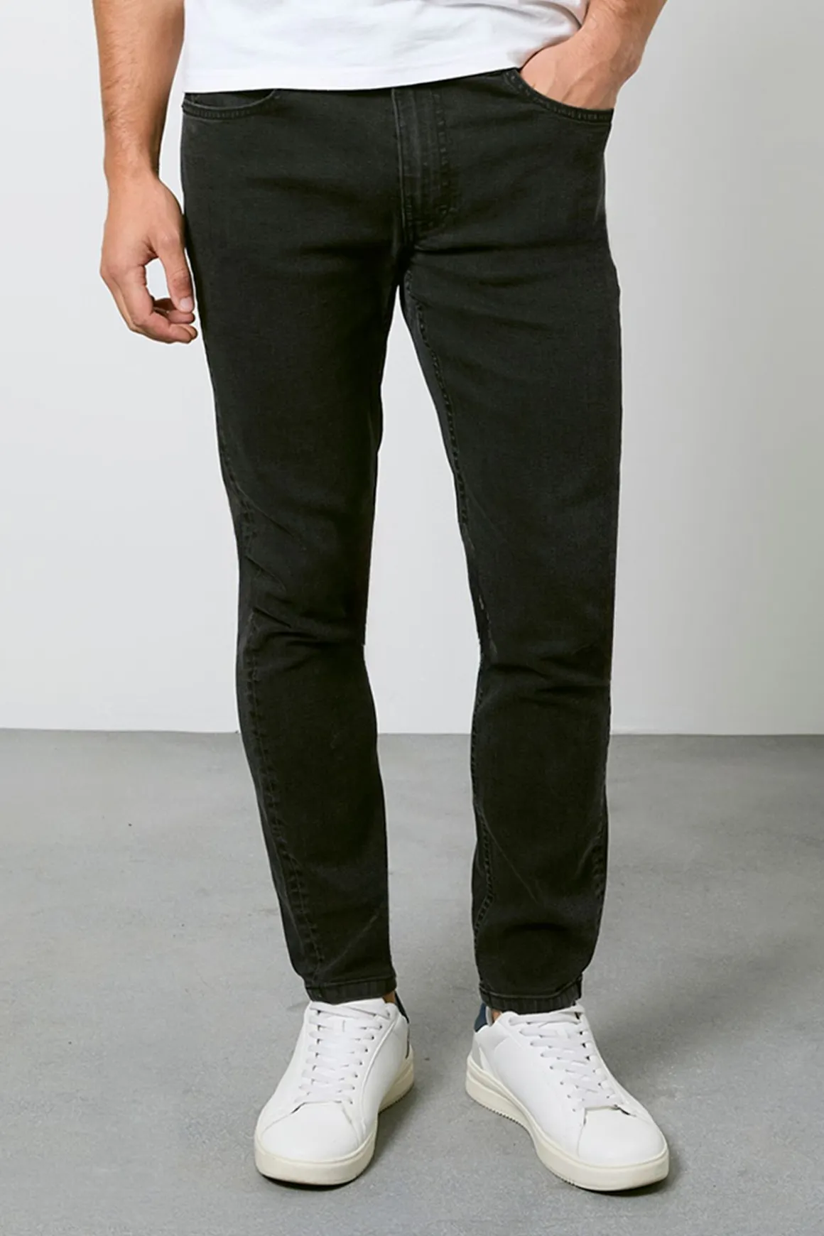 Jean Skinny Fit Délavé Noir