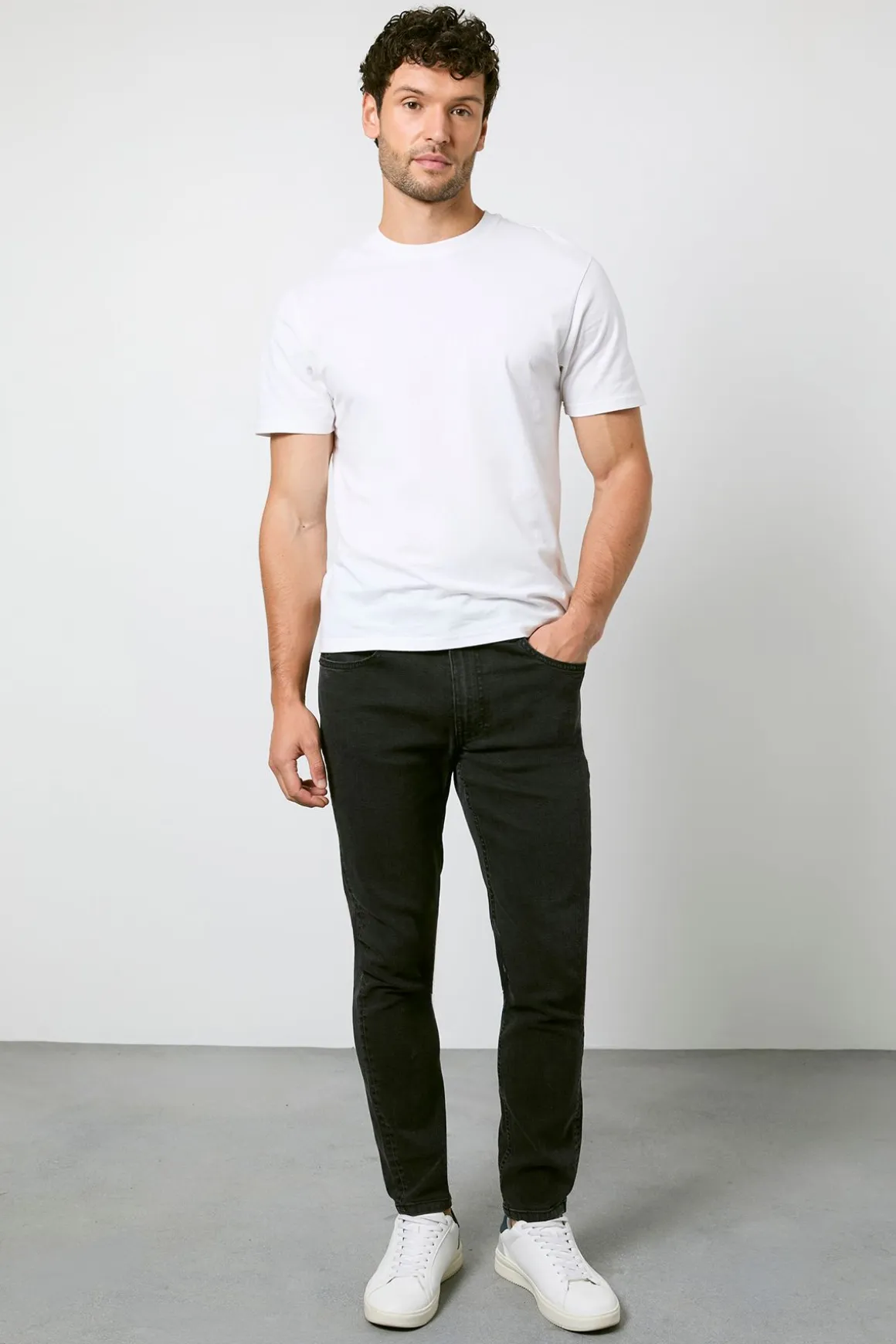 Jean Skinny Fit Délavé Noir