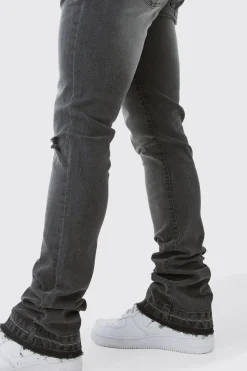 Jean skinny stacked flare avec déchirure sur le genou